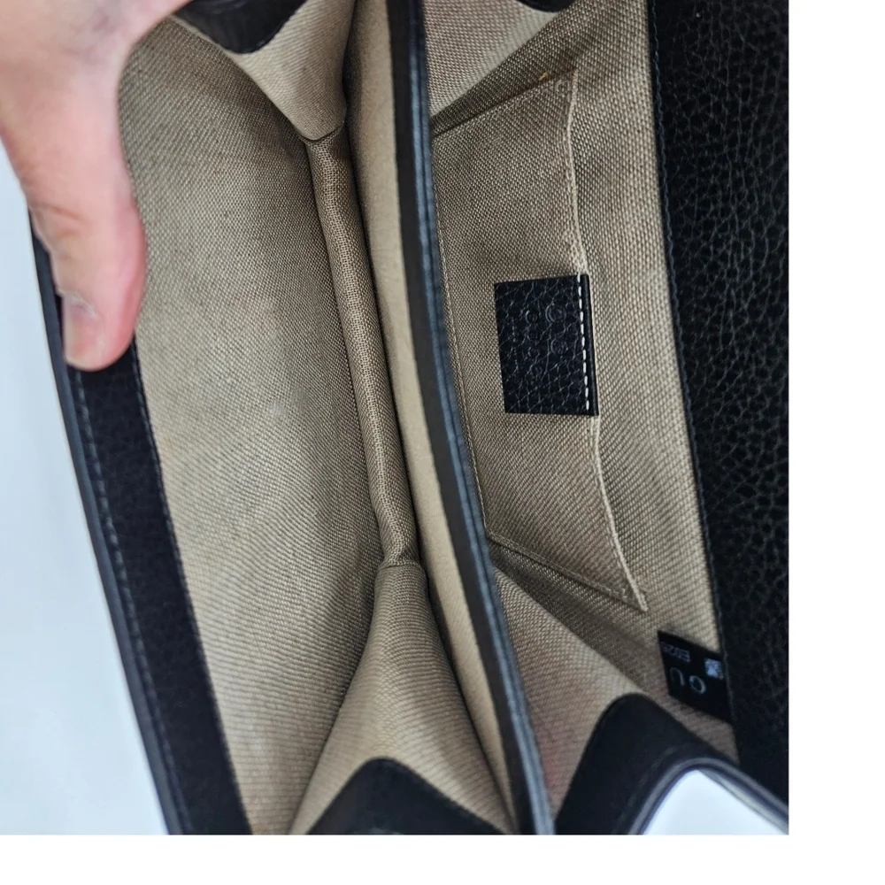 Authentic Gucci Interlocking G Shoulder Bag Black #4336M - Picture 7 of 10